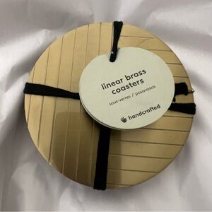 West elm Linear Brass Coasters (4)